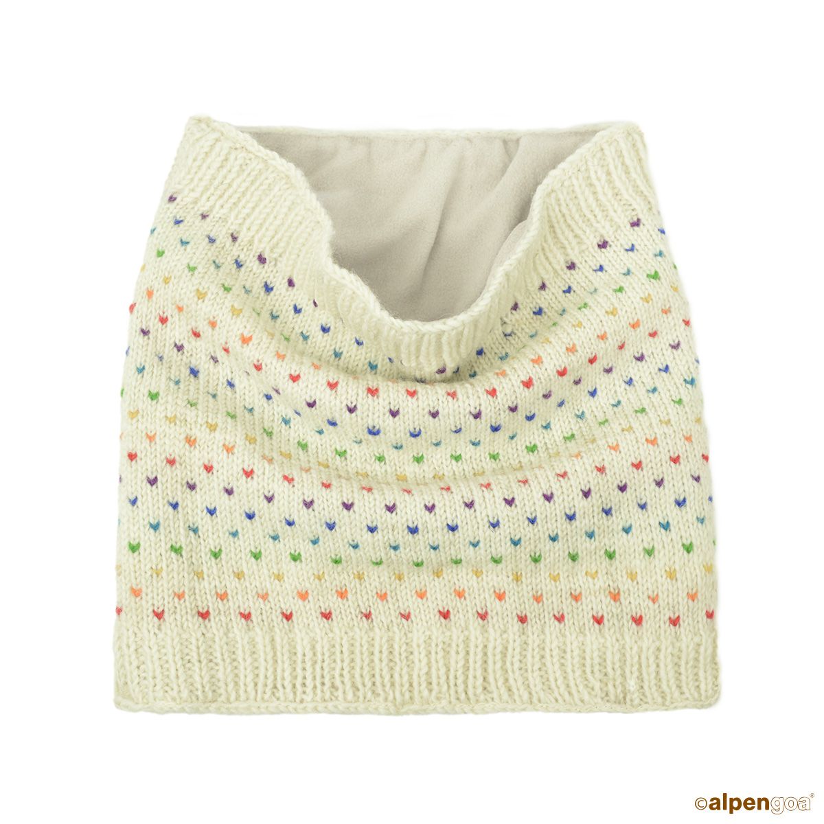 Woll Loop Lima Regenbogen Weiss